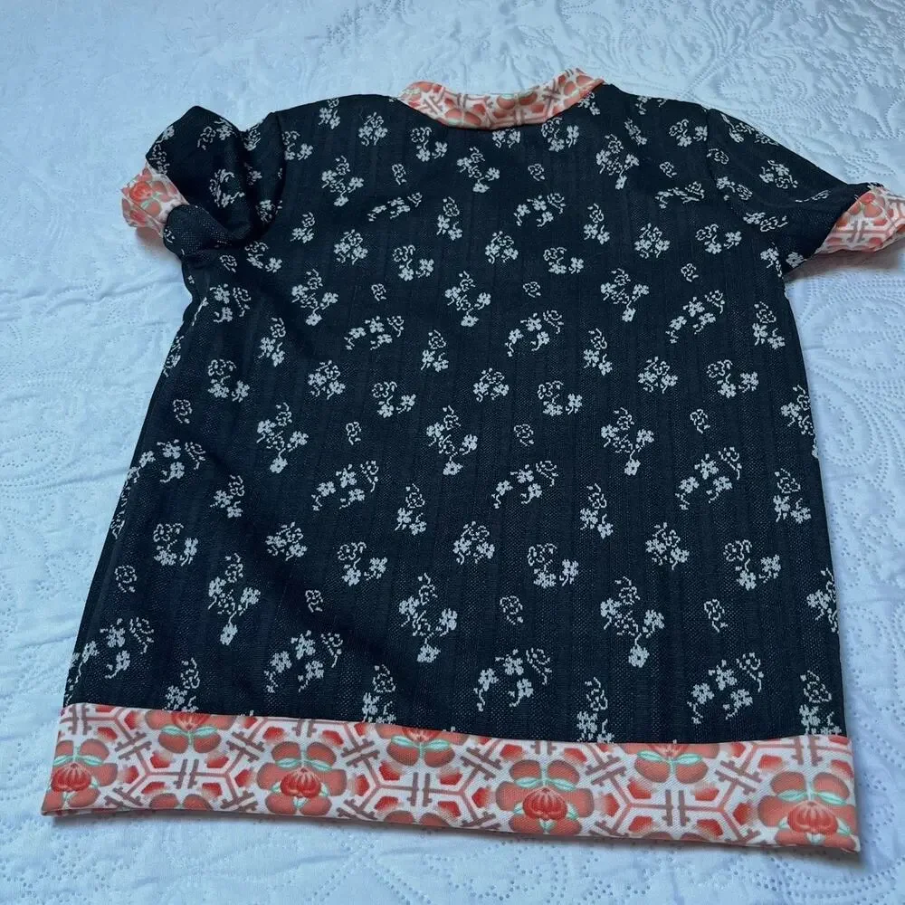 Mixed Print Floral Tunic Top